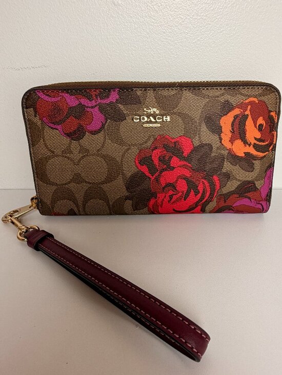 Coach Handbags - Coach Long Zip Around Wallet in Signature Canvas with Jumbo Floral Print